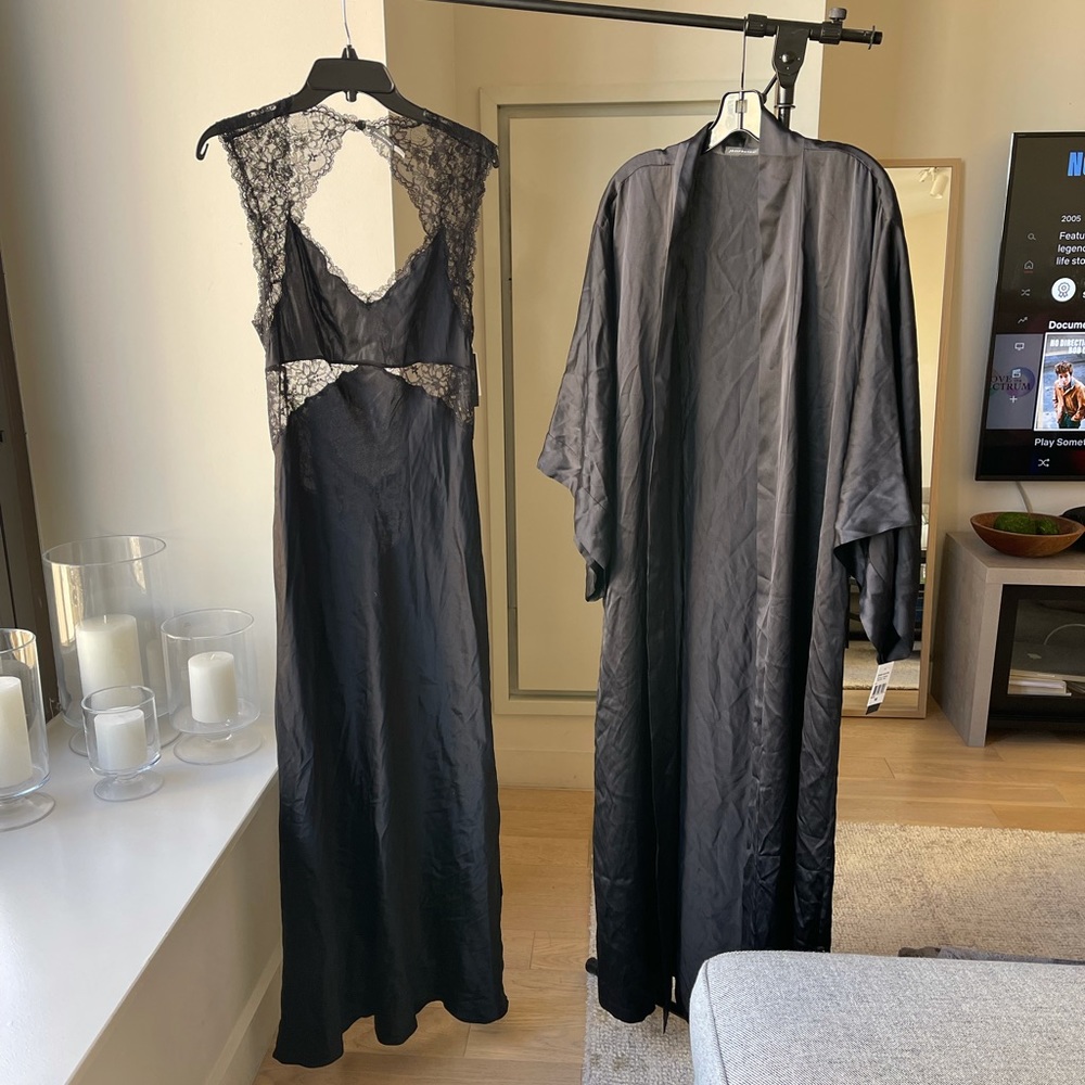 NWT - Silk Josie Natori Lingerie Dress & Robe - M